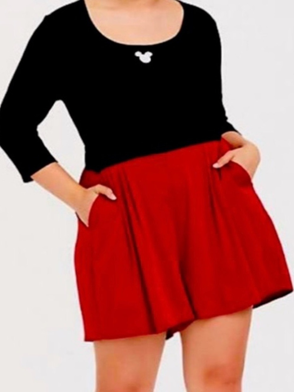 Disney Minnie Mouse Black Red Romper Women’s Size 1 Plus Size